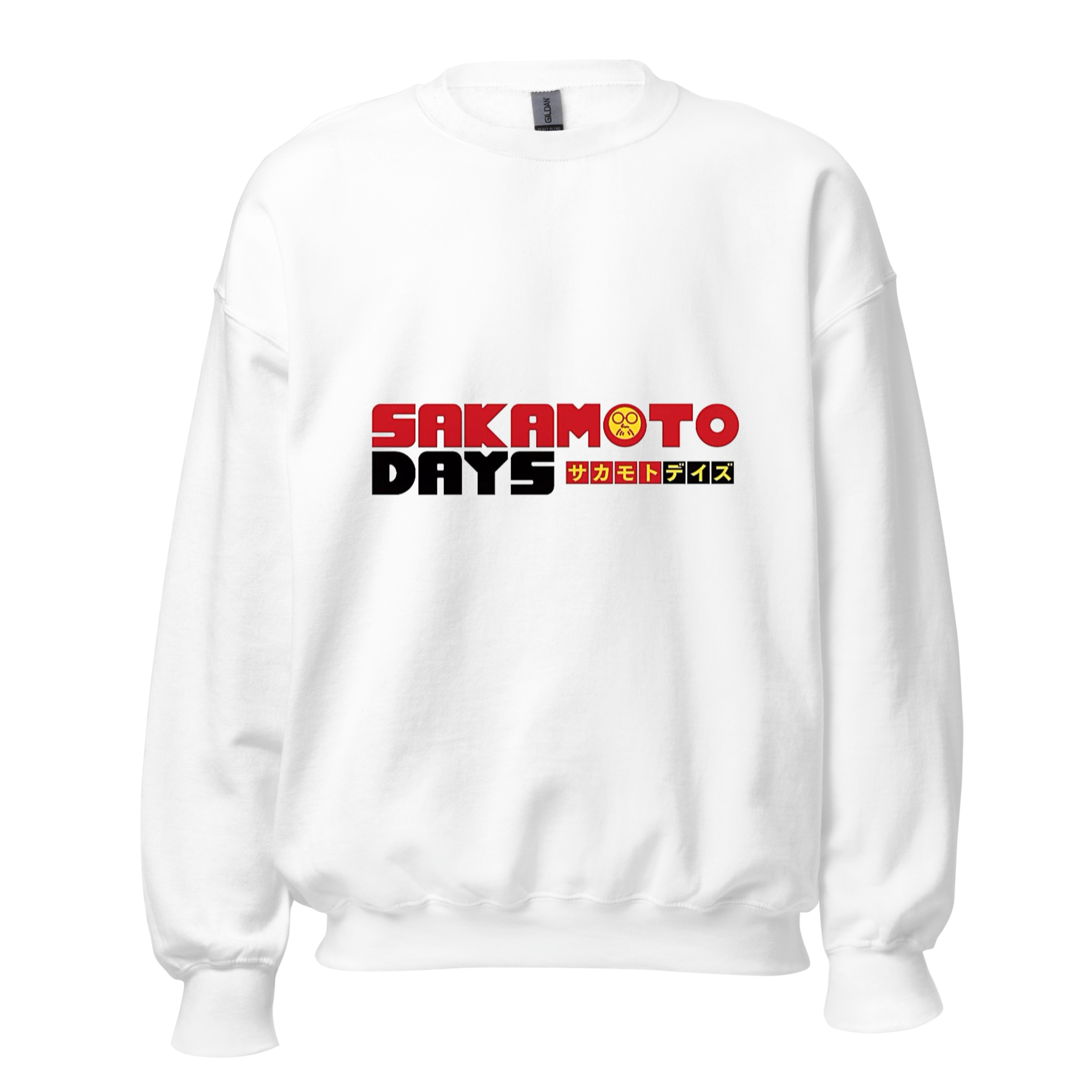 Sakamoto Days Anime Sweatshirt - White Crewneck with Character Card Design