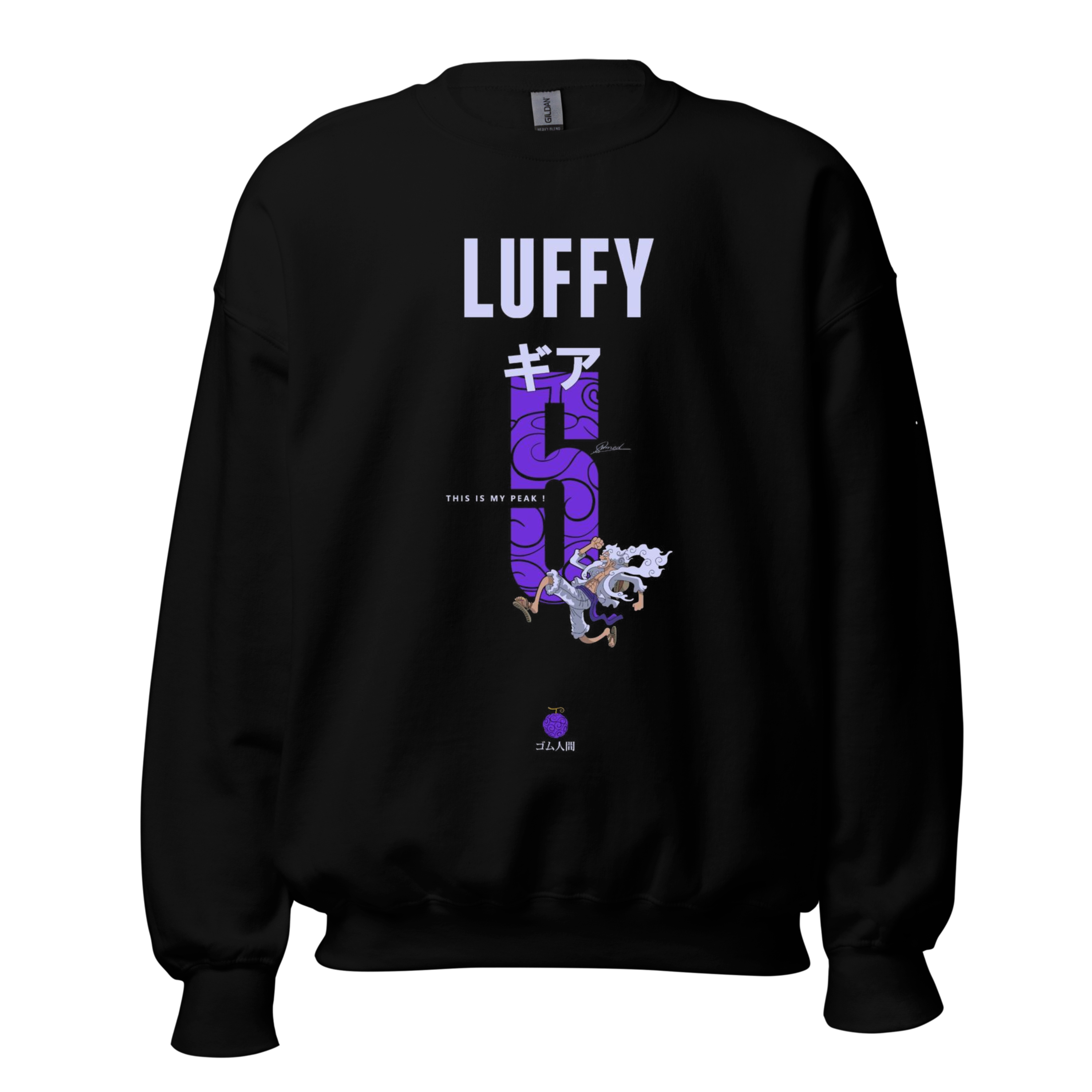 One Piece Luffy Gear 5 Sweatshirt - Black Crewneck
