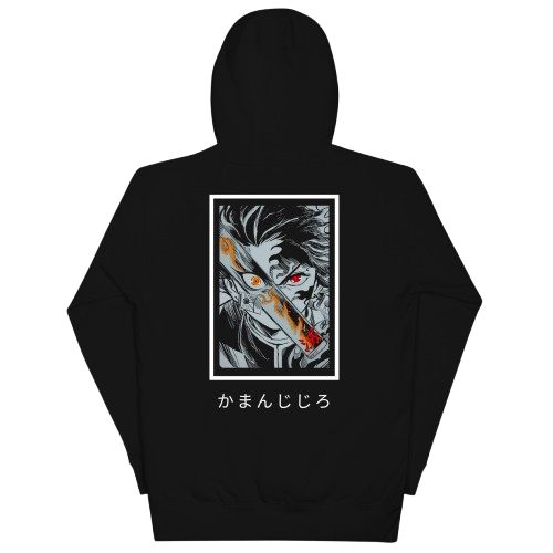 Demon Slayer tanjiro Hoodie - Black with Dual Character Artwork