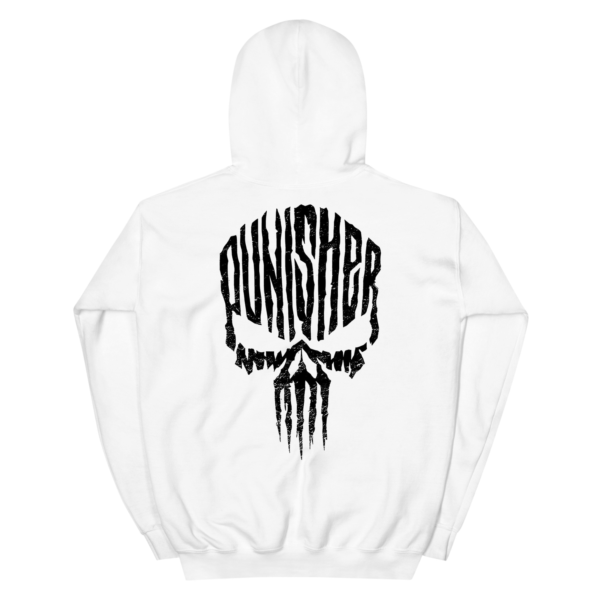 Punisher Skull Hoodie - White