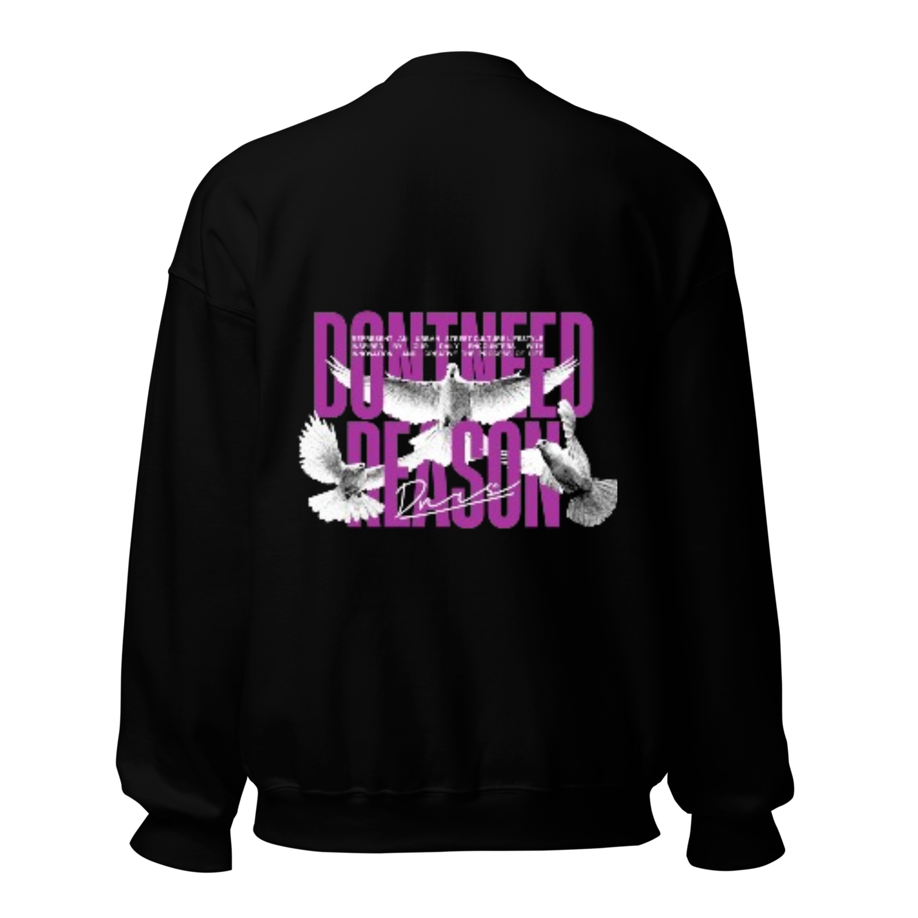 Convicted of My Passion Sweatshirt - Black Crewneck with Purple Typography