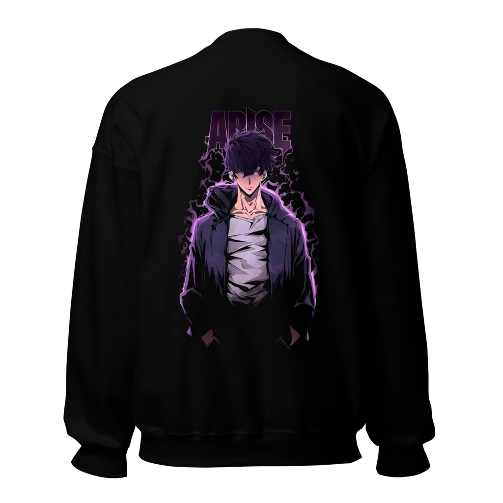 Solo Leveling Shadow Monarch Sweatshirt - Black Crewneck with Sung Jin-Woo