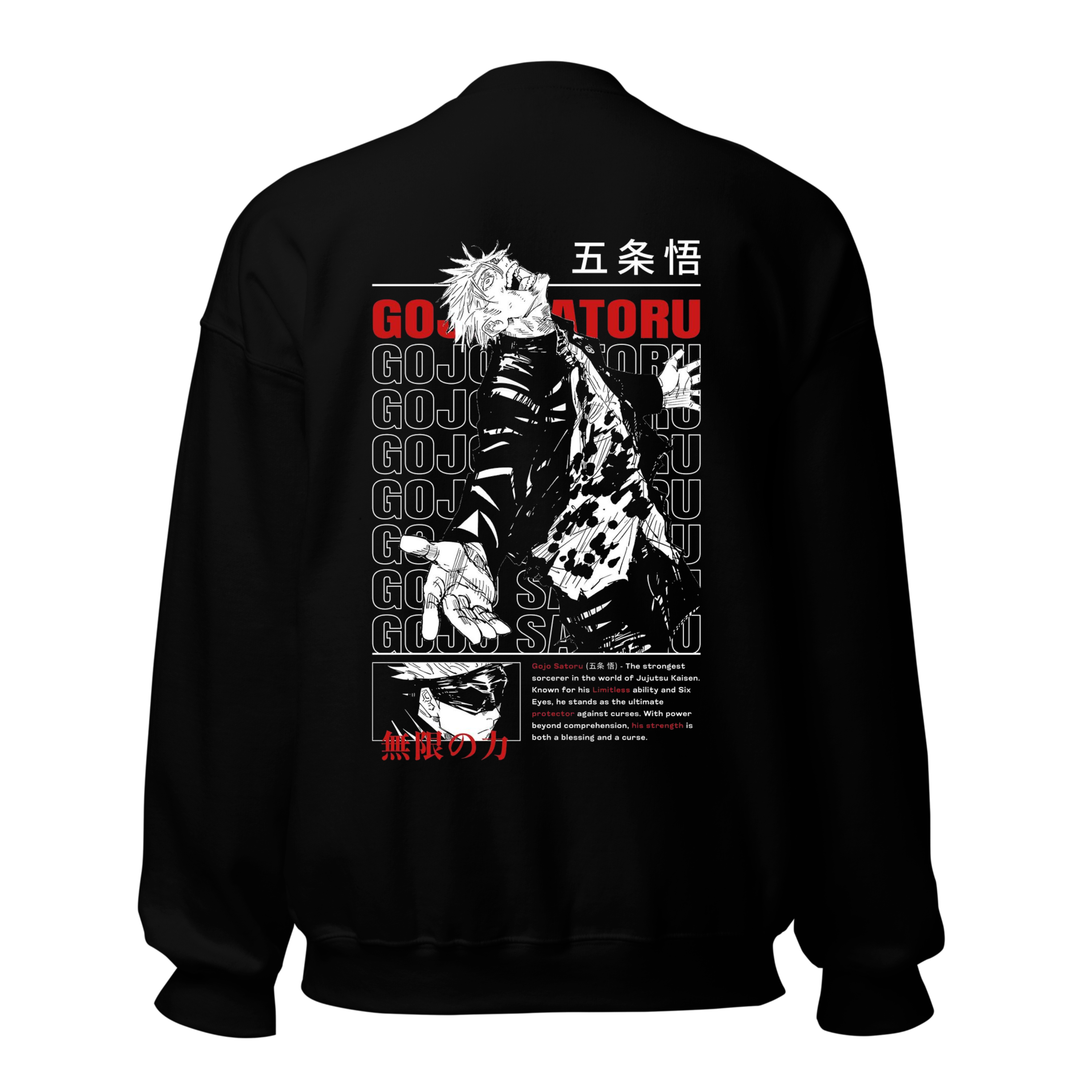 Jujutsu Kaisen Gojo Satoru Sweatshirt - Black Crewneck