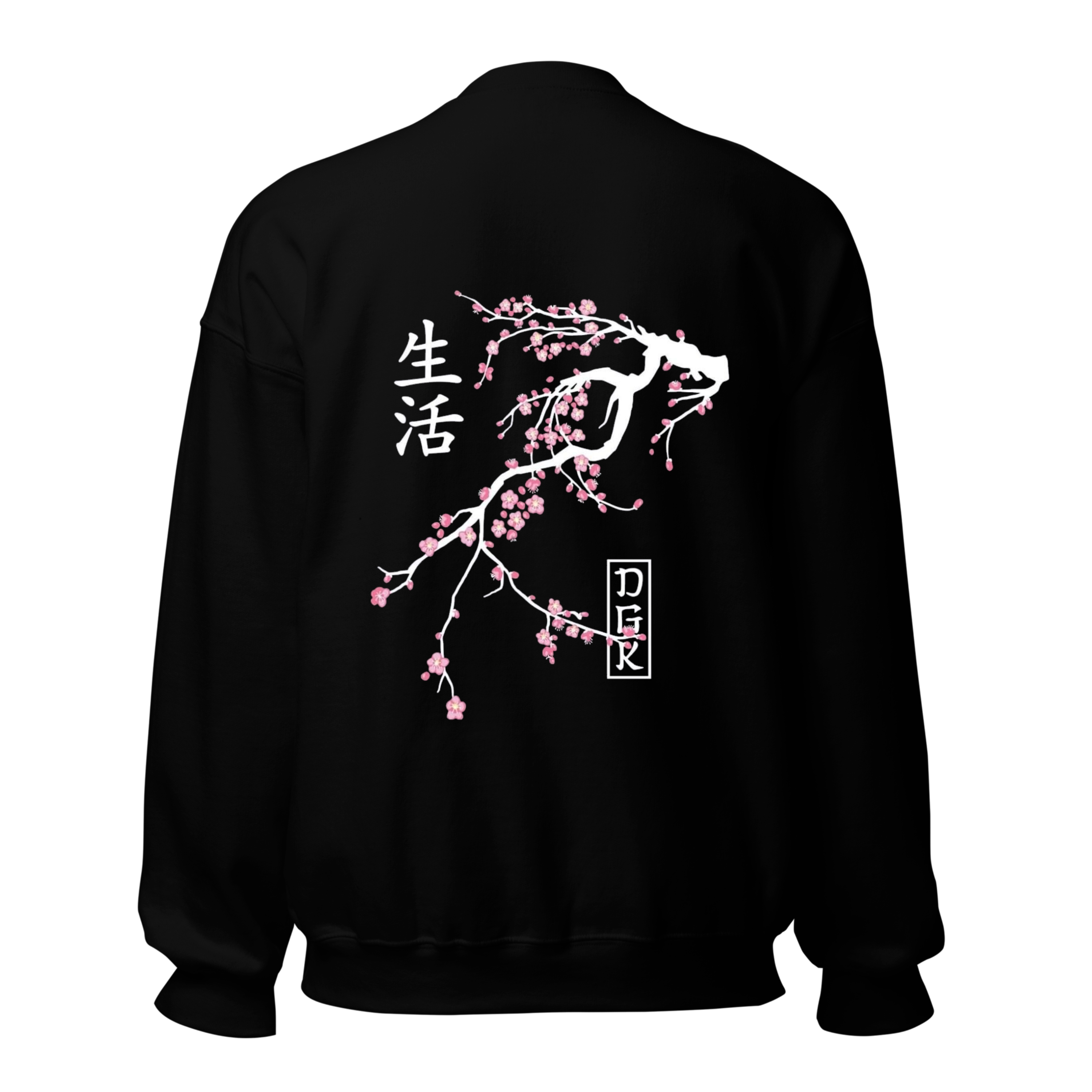 Japanese Cherry Blossom Sweatshirt - Black Crewneck